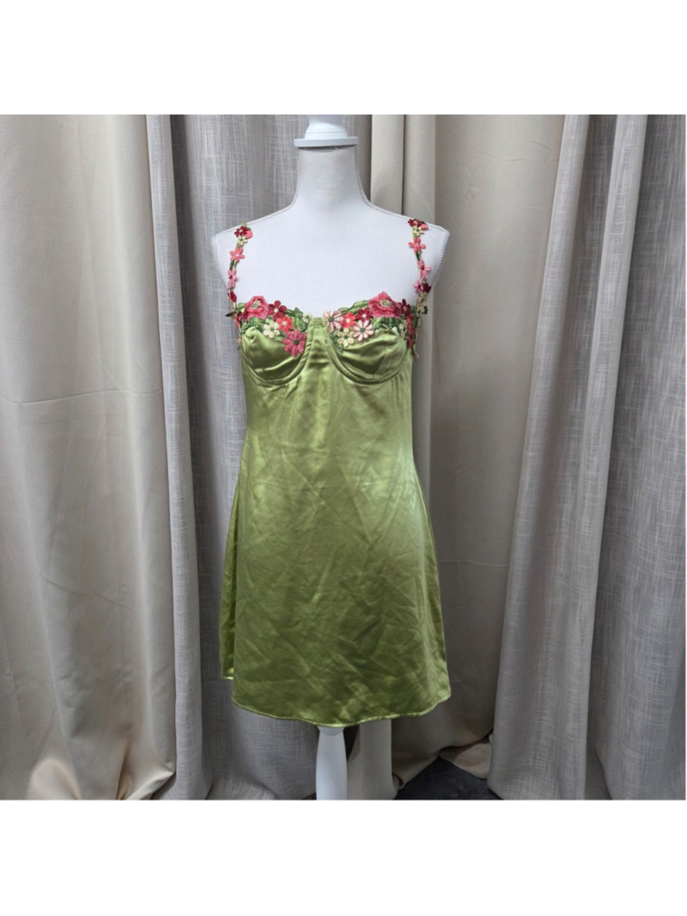 Princess Polly Kenzie Mini Dress 8 Embroidered Floral Y2K Fairycore Coquette